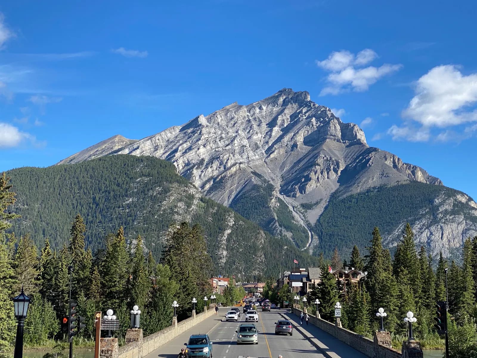 Banff, AB — Cascade Mountain from Banff Avenue