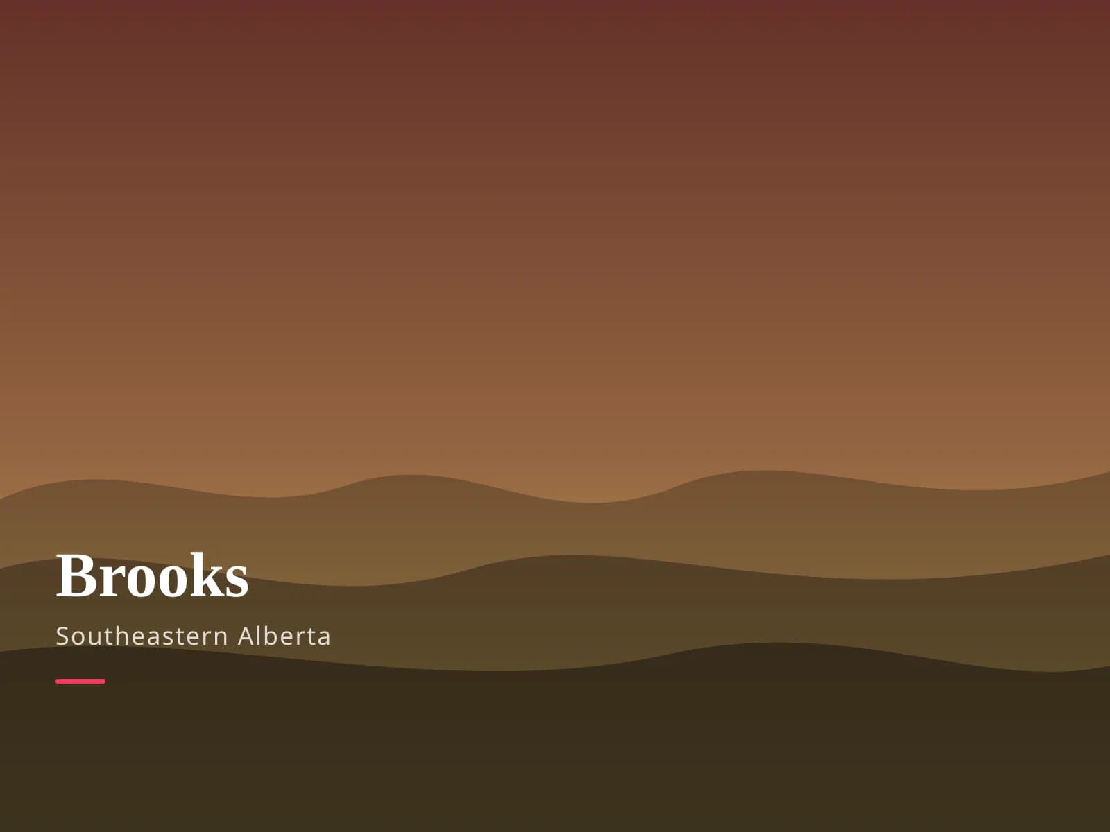 Brooks, AB — branded prairie landscape card