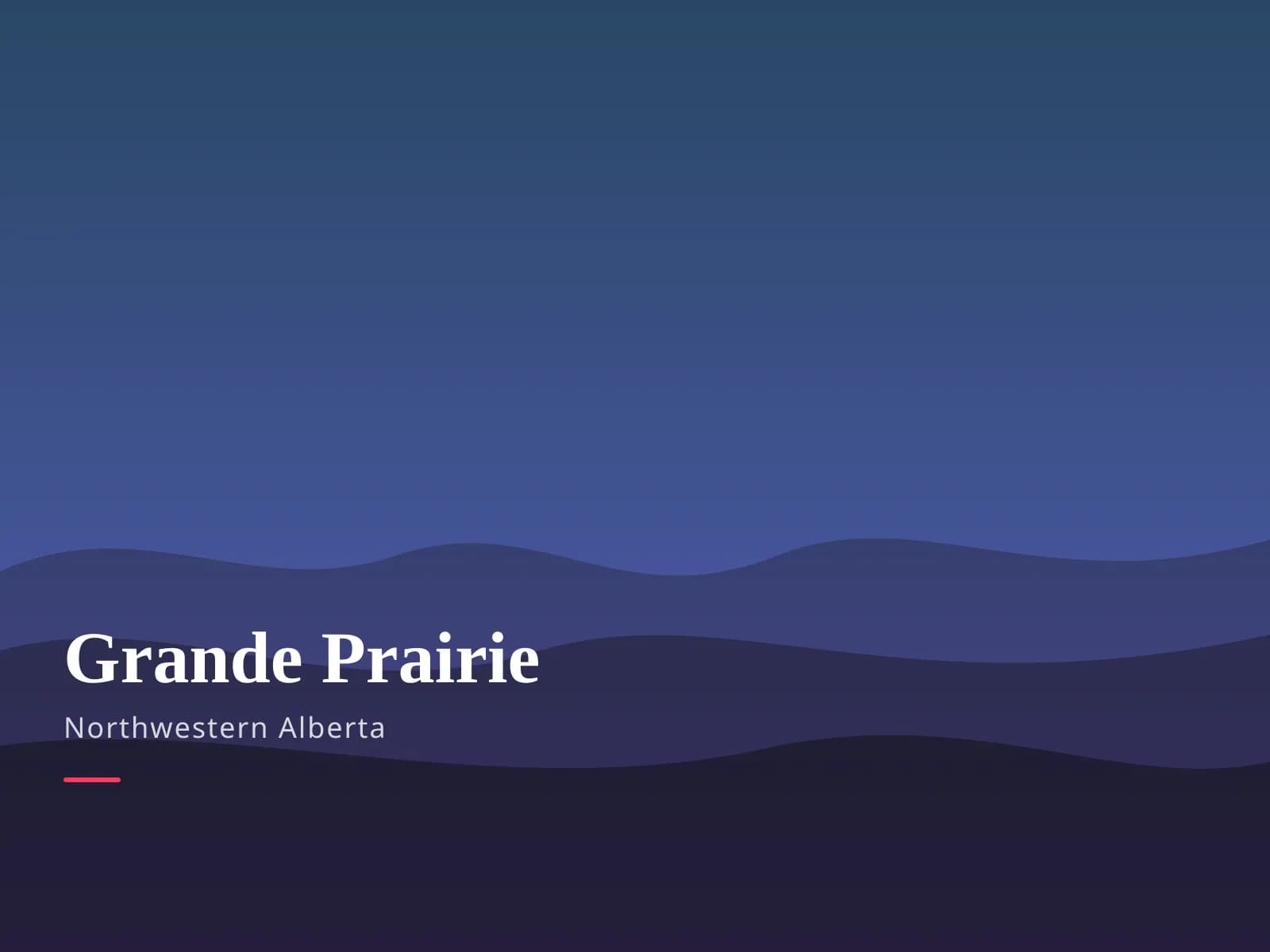 Grande Prairie, AB — branded prairie landscape card