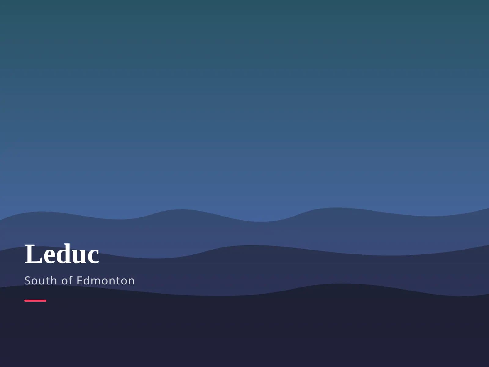 Leduc, AB — branded prairie landscape card