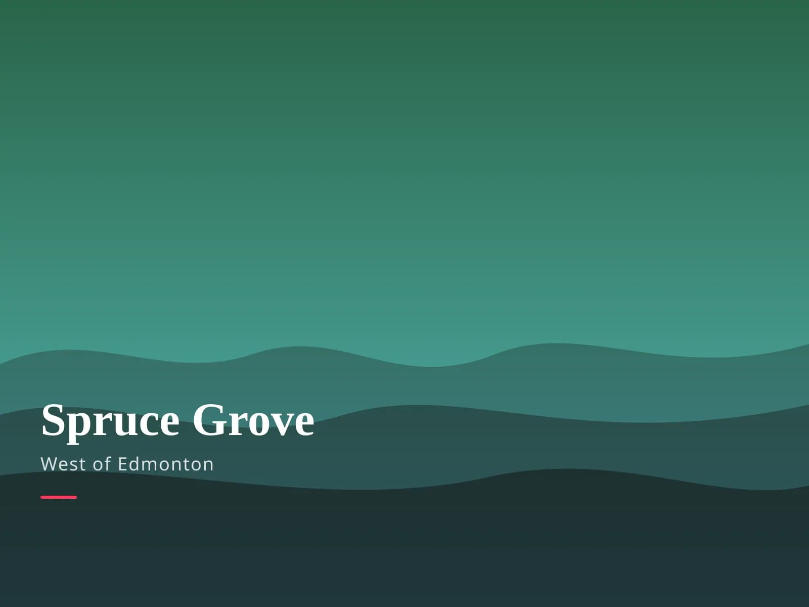 Spruce Grove, AB — branded prairie landscape card
